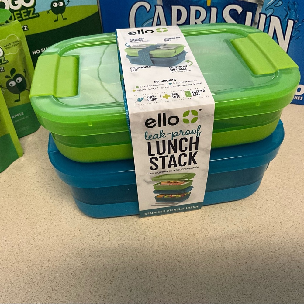 NWT ello Stackable Lunch Containers Lunchbox School Lunch Teacher Kids Lunchbox